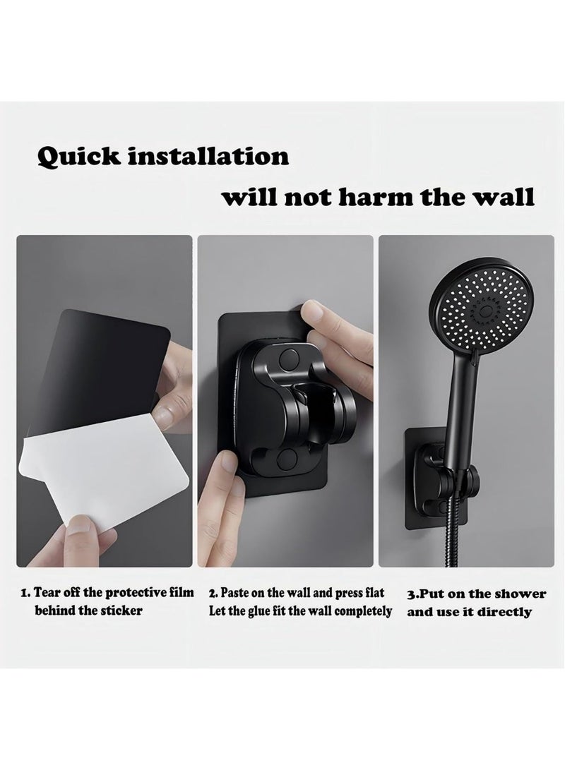 2 PCS Large Wall Mount Strong Adhesive Waterproof Handheld Shower Holder,Shower Head Holder - Image 3